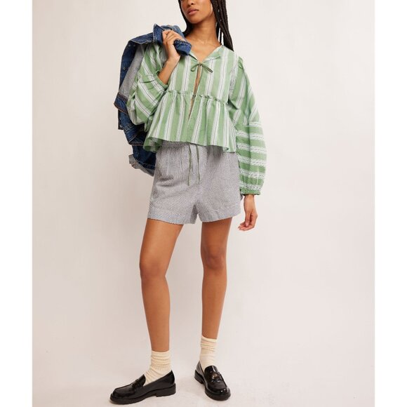 🎉LAST CHANCE🎉 FREE PEOPLE Brunch Babe Blouse / White Spruce Combo - Picture 10 of 11